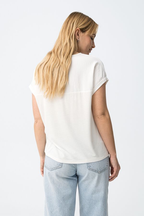 Tiffosi Relaxed short sleeve blouse beige