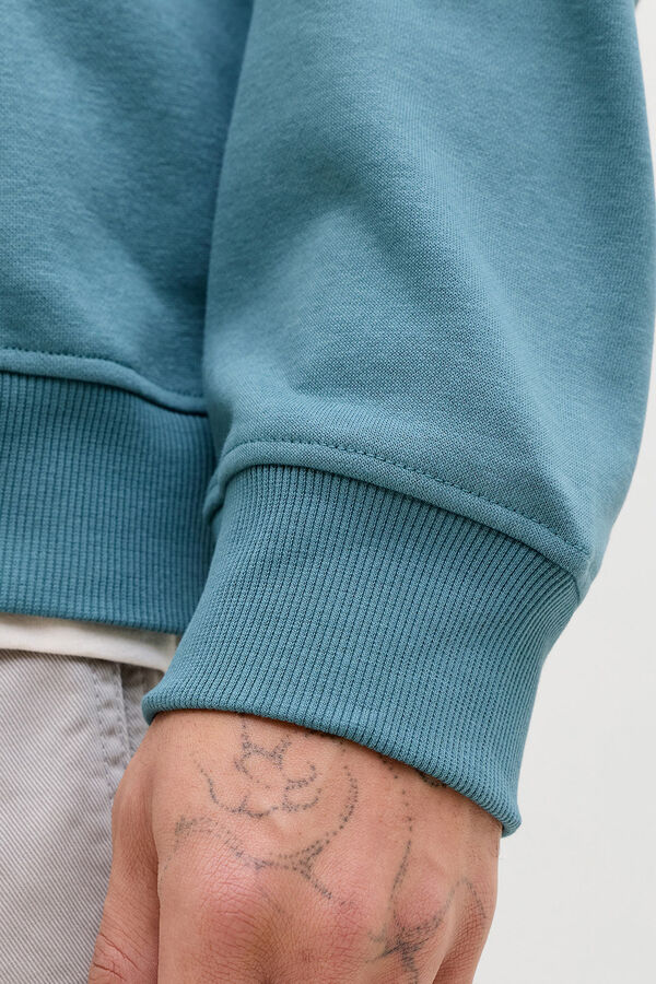 Jack & Jones Sudadera b&aacute;siga logo turquesa