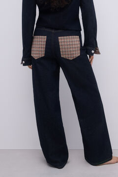 Only Jeans Wide Leg bolsillos cuadros
