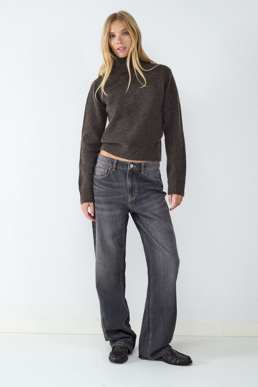 Jeans straight mid rise