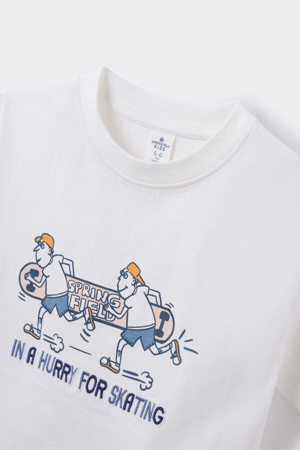 Springfield Boys' skater print T-shirt slonovača