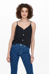 Only Camiseta regular fit tirantes negro