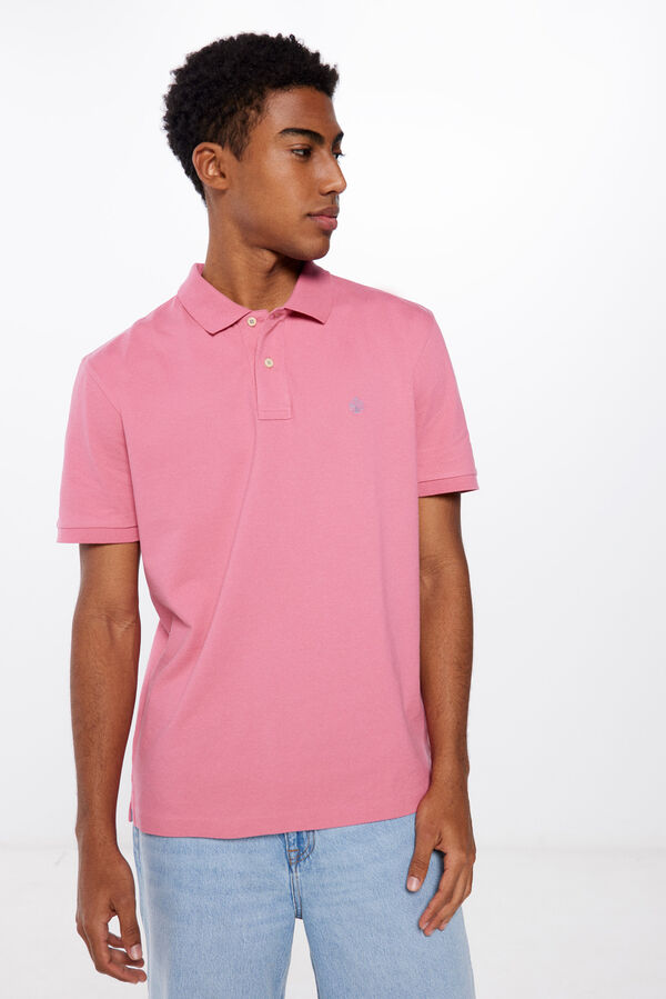 Springfield Osnovna polo majica od pikea regular kroja ružičasta