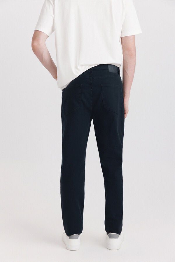 Springfield Pantalone sa 5 džepova slim kroja ispranog izgleda Plava