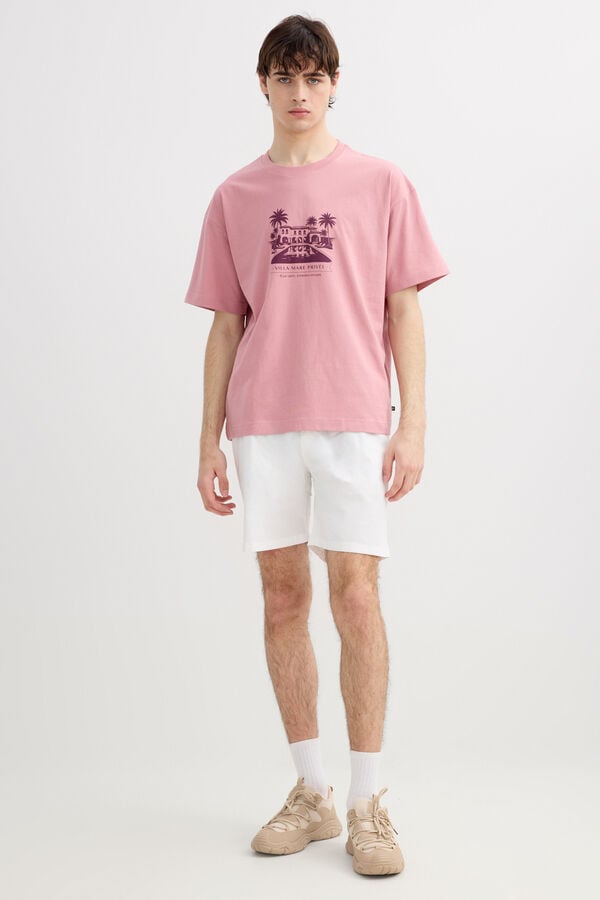 Inside Kurz&auml;rmeliges Oversize-T-Shirt Rosa