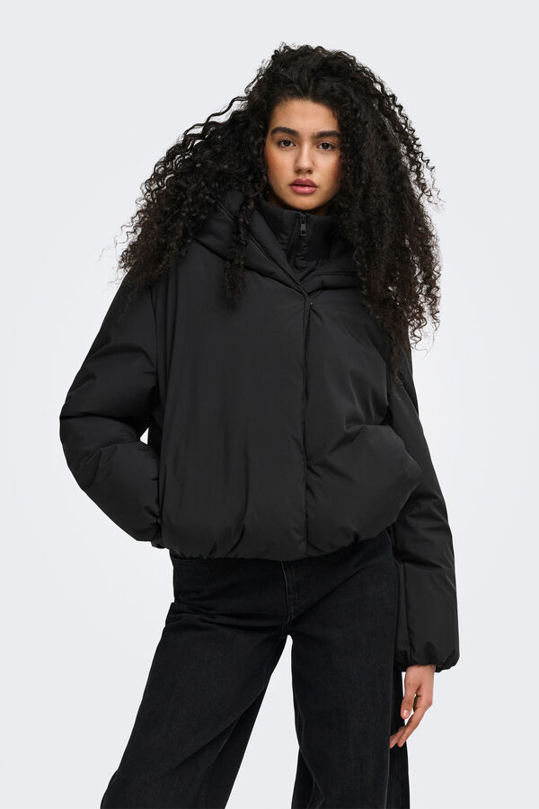 Only Kurze gesteppte Jacke Schwarz