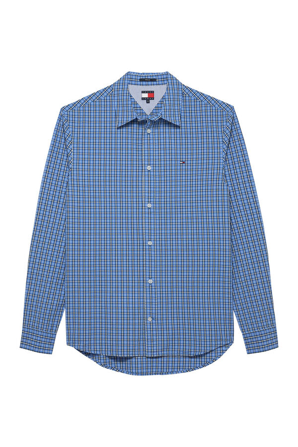 Tommy Jeans Men's poplin shirt blue