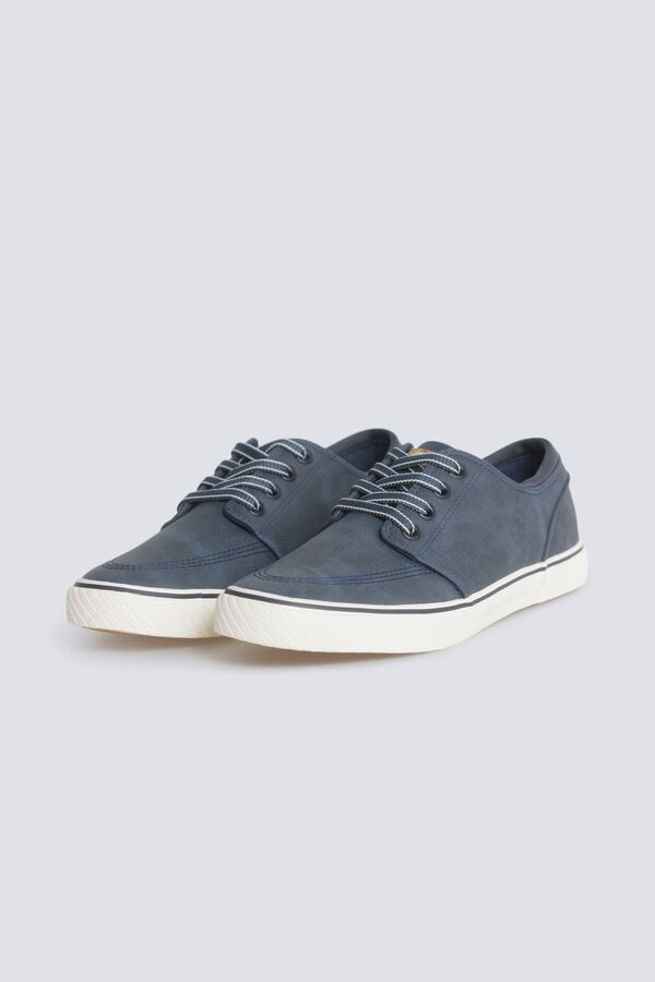 Springfield Faux leather iconic sneaker blue