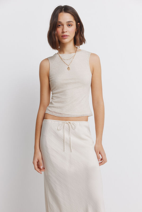 Springfield Mermaid cut midi skirt nude