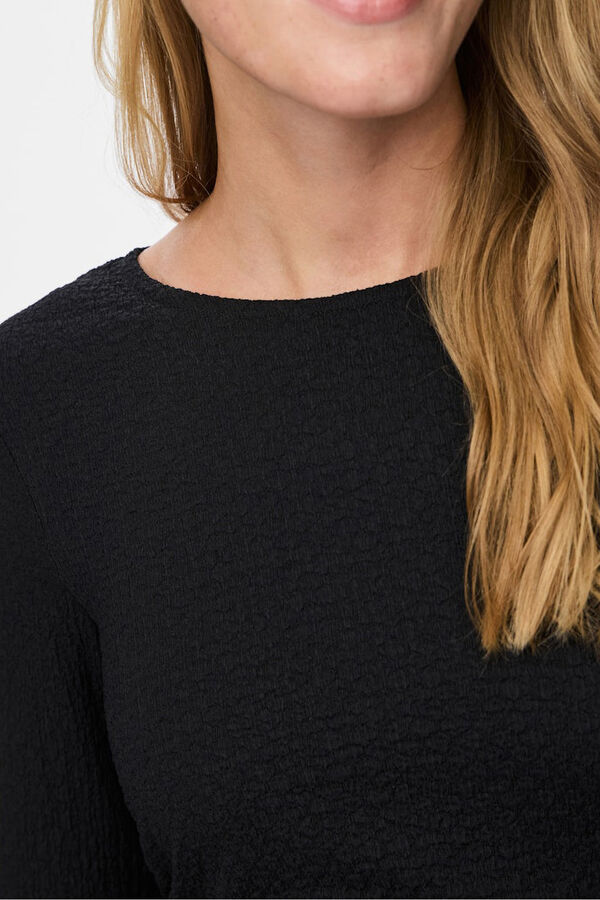 Pieces Vestido midi manga larga negro