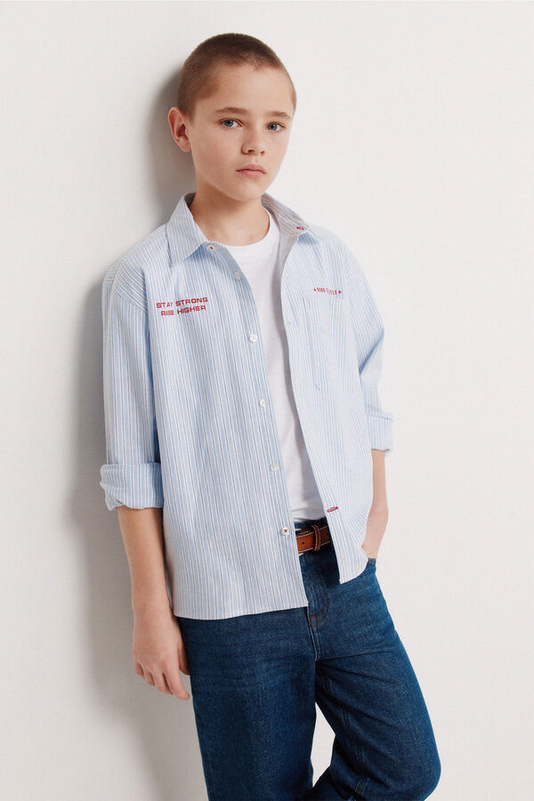Springfield Kids Camisa popelin rayas ni&ntilde;o azul