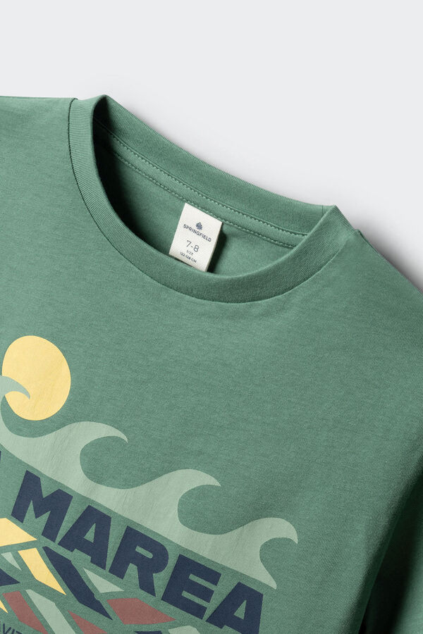 Springfield Kids Dečija majica sa kratkim rukavima "La Marea" Zelena
