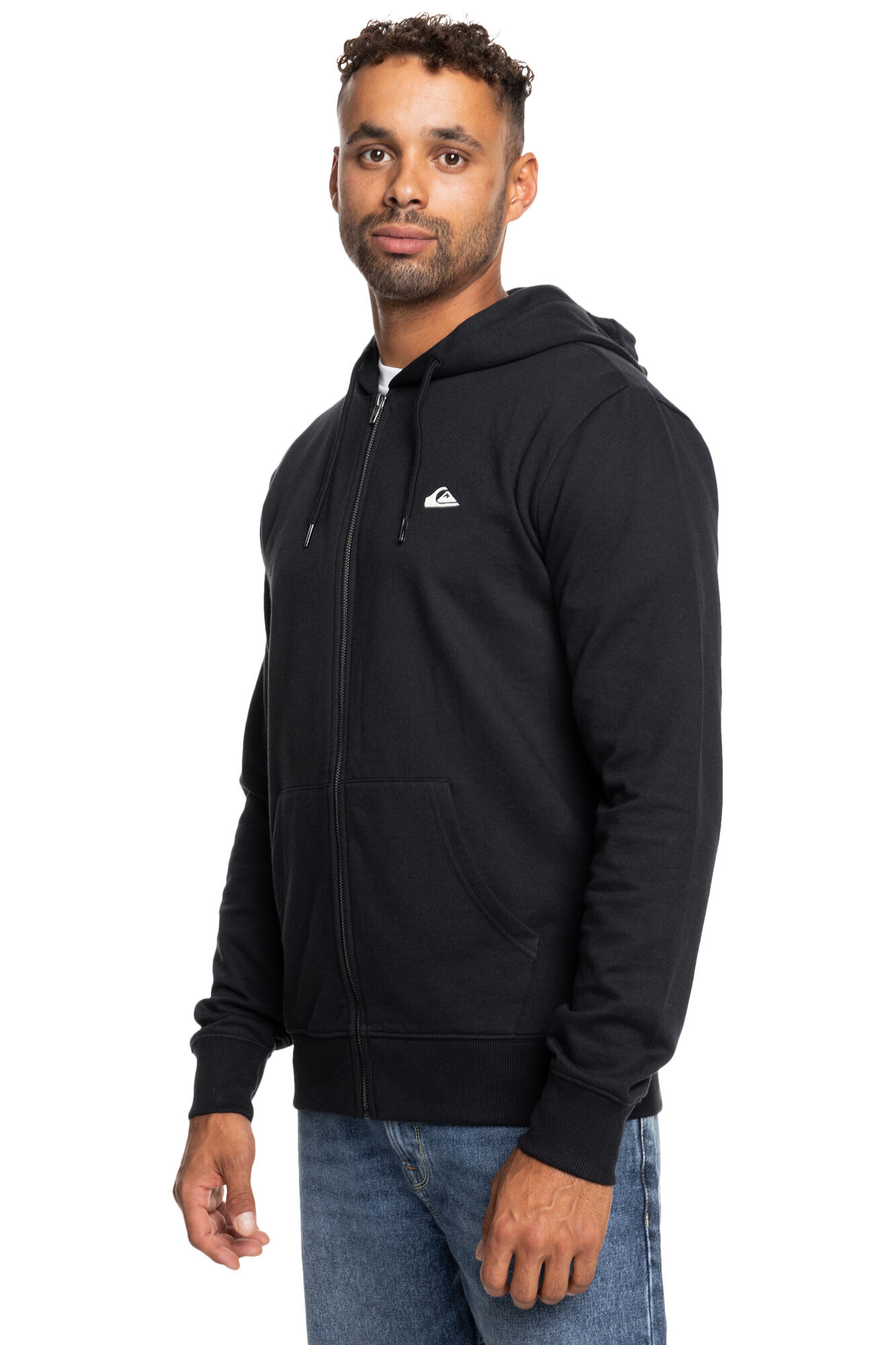 Quiksilver Basic Zip - Sweatshirt com capuz para homem com fecho-&eacute;clair