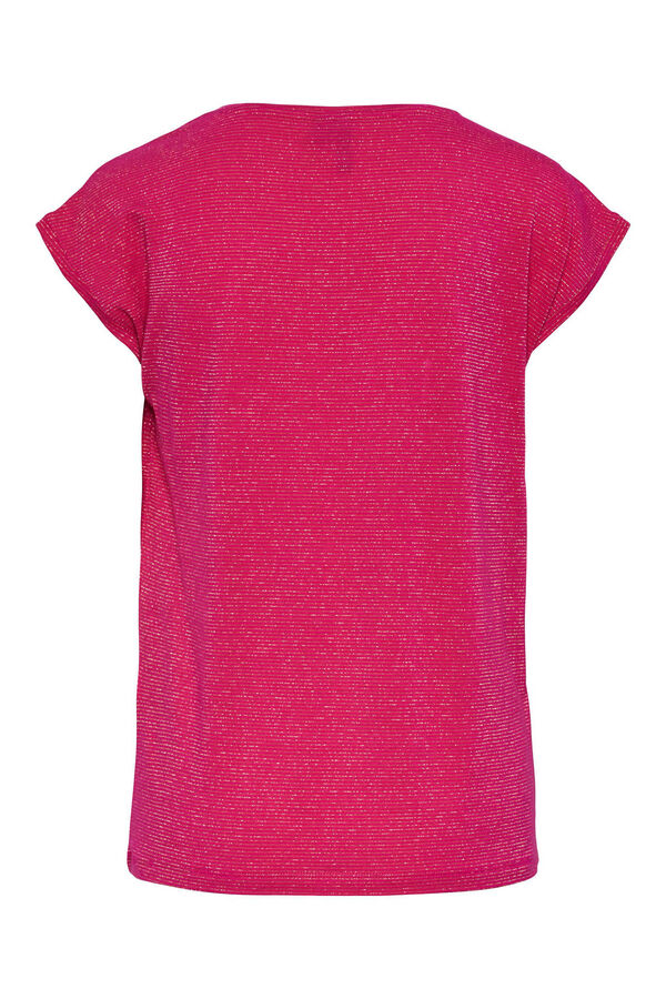 Springfield Basic-Shirt aus Lurex mit kurzen Ärmeln rot