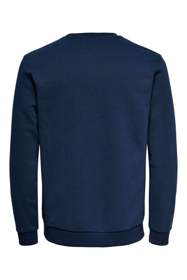 Springfield Men's plush crew- round neck sweatshirt navy