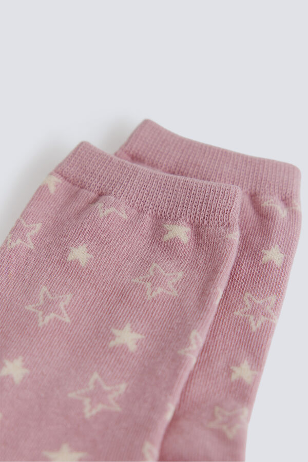 Springfield Meias compridas com estrelas rosa