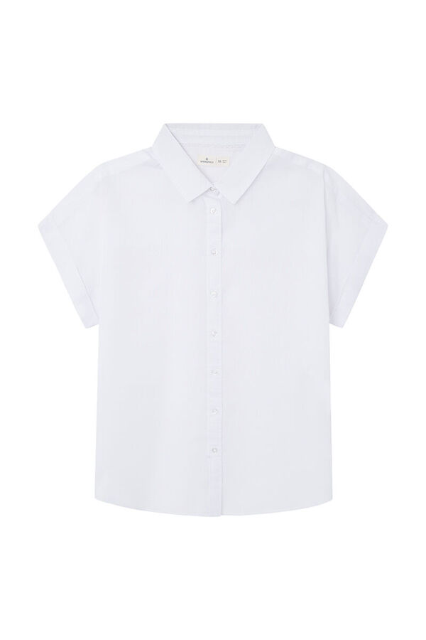 Springfield Jednostavna pamučna bluza bijela