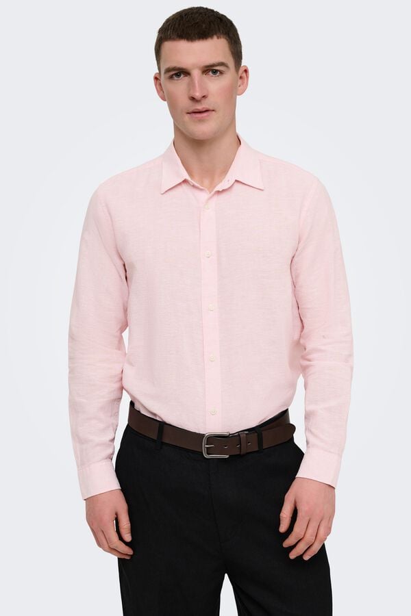 Only & Sons Camisa manga larga rosa