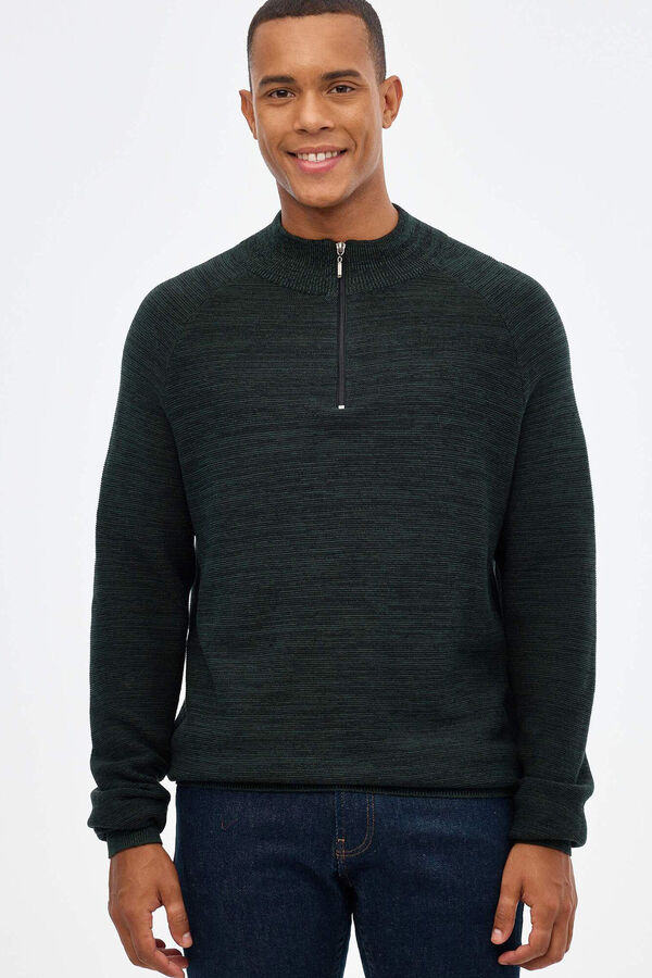 Inside Camisola com fecho-&eacute;clair torcido verde