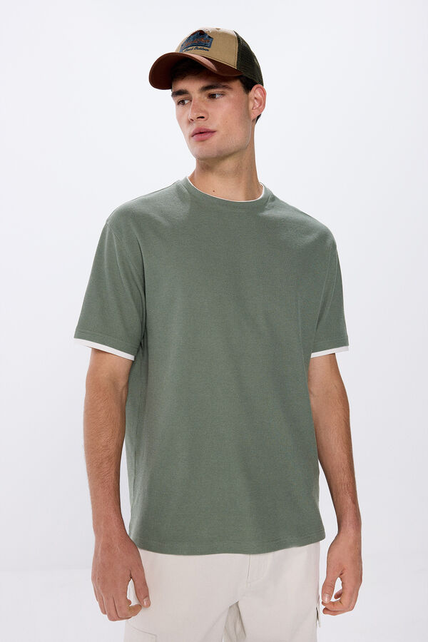 Springfield Double neck t-shirt green