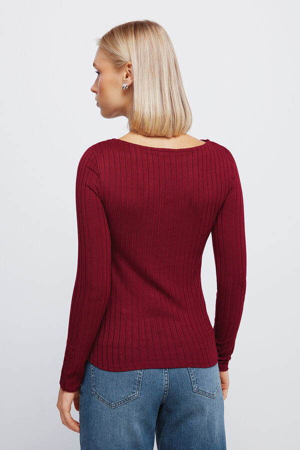 Springfield Ribbed boat neckline T-shirt printed