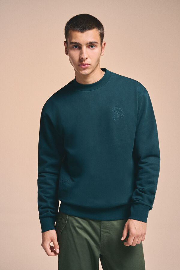 Springfield Pedri x Springfield embroidered sweatshirt dark green