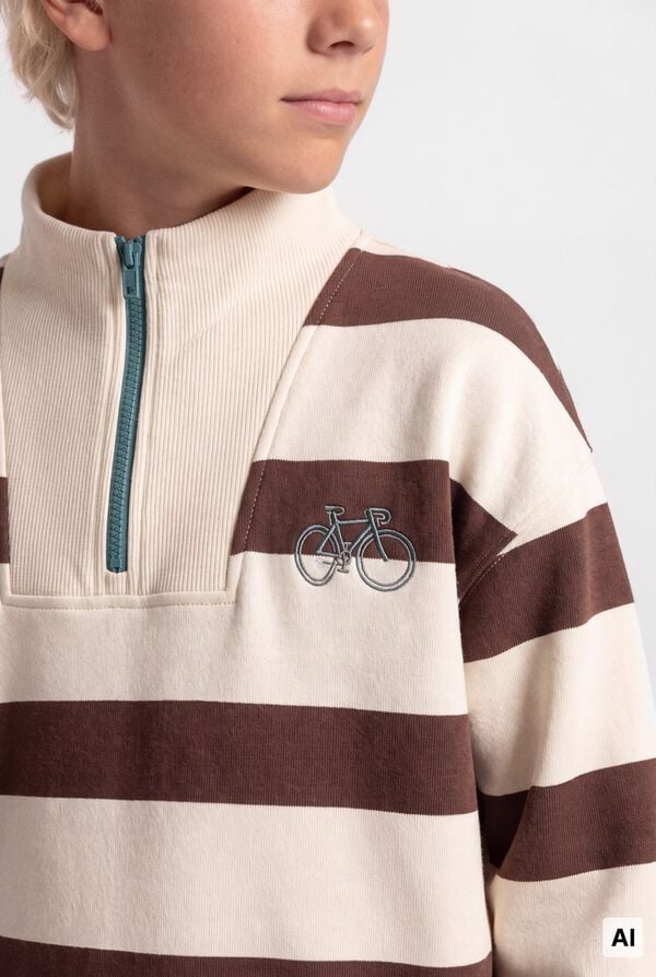 Springfield Kids Striped funnel neck sweatshirt for boys nude