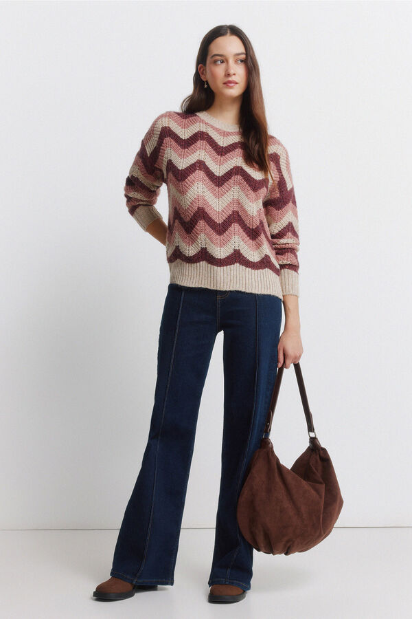 Springfield Zigzag border jumper pink