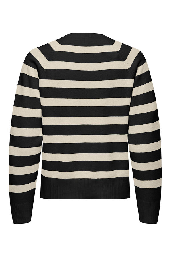 Only Gestreifter Pullover Schwarz