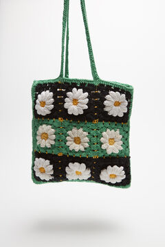 Springfield Bolso Mini Flores Crochet verde