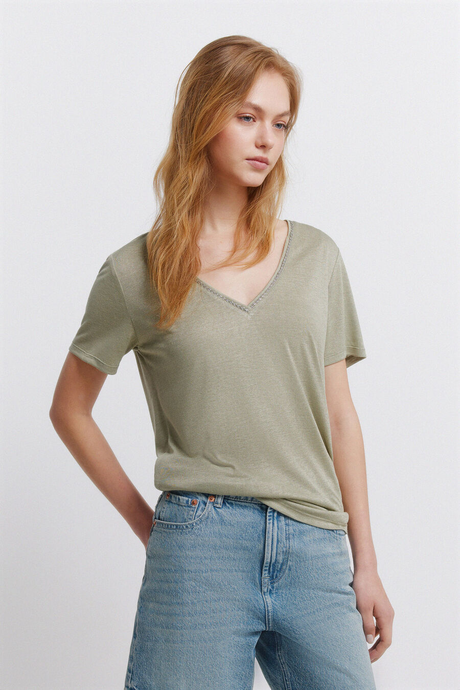 Camiseta manga corta cuello uve