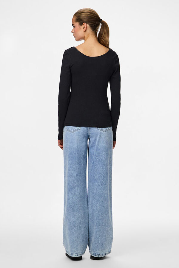 Pieces Top manga larga negro