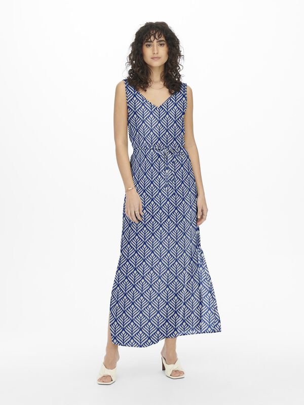 Springfield Langes Kleid mit Print Blau