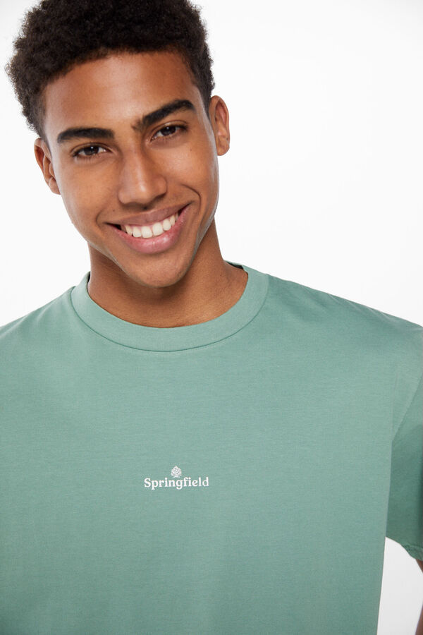 Springfield Camiseta lavada logo verde