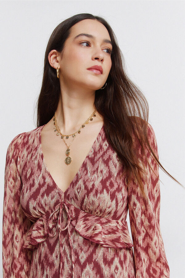 Springfield Robe midi à volant rouge