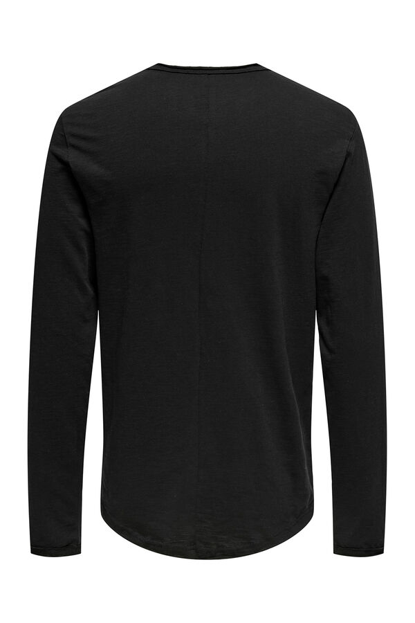 Only & Sons Langärmelig T-Shirt Schwarz