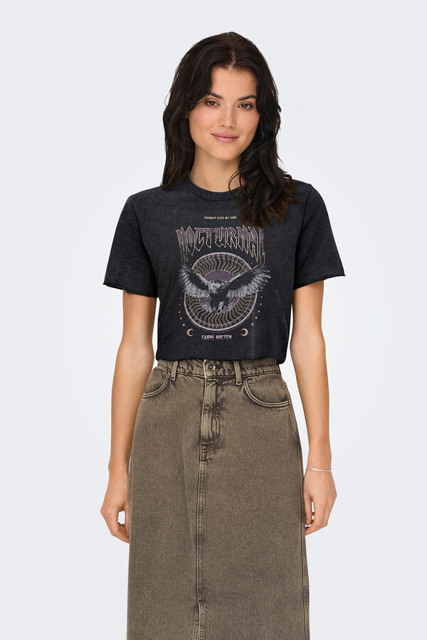Only Printed short-sleeved T-shirt grey