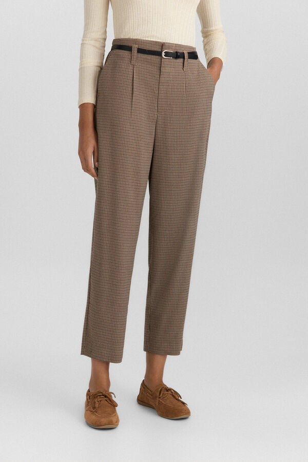 Springfield Tailored trousers with belt grey