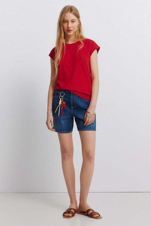 Springfield Crochet shoulder T-shirt burgundy