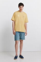 Springfield Overtinted basic slim fit denim Bermuda shorts blue