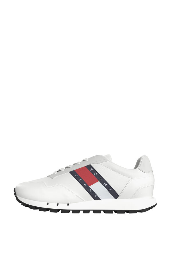 Springfield Men's Tommy Jeans retro runner with flag white
