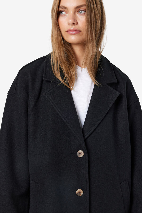 Noisy May Short coat with lapels black