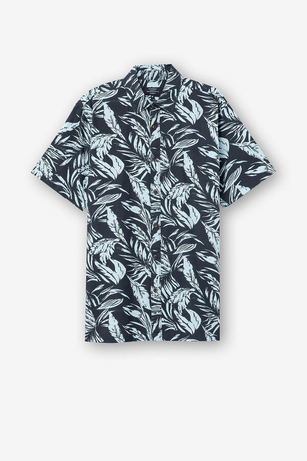 Springfield Camisa corte regular estampada marinho