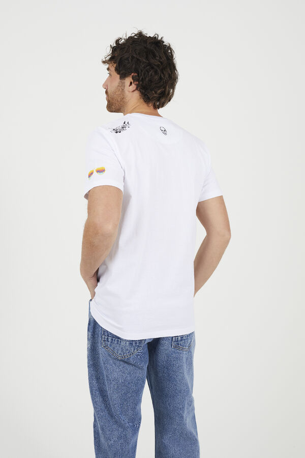 Brave Soul Camiseta de calavera manga corta blanco