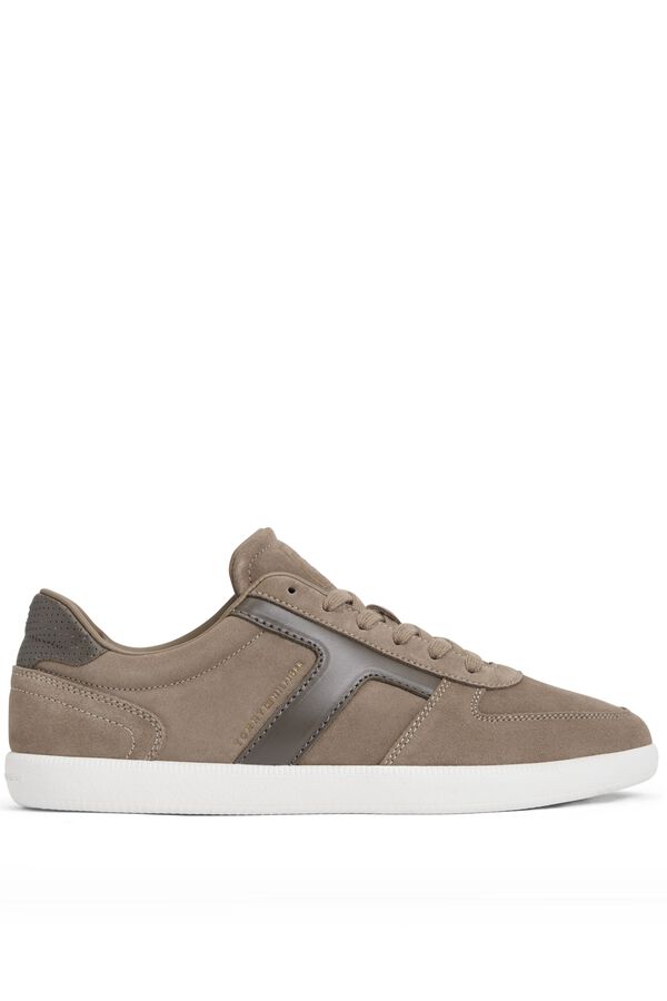 Tommy Jeans Leather panelled casual sneaker nude