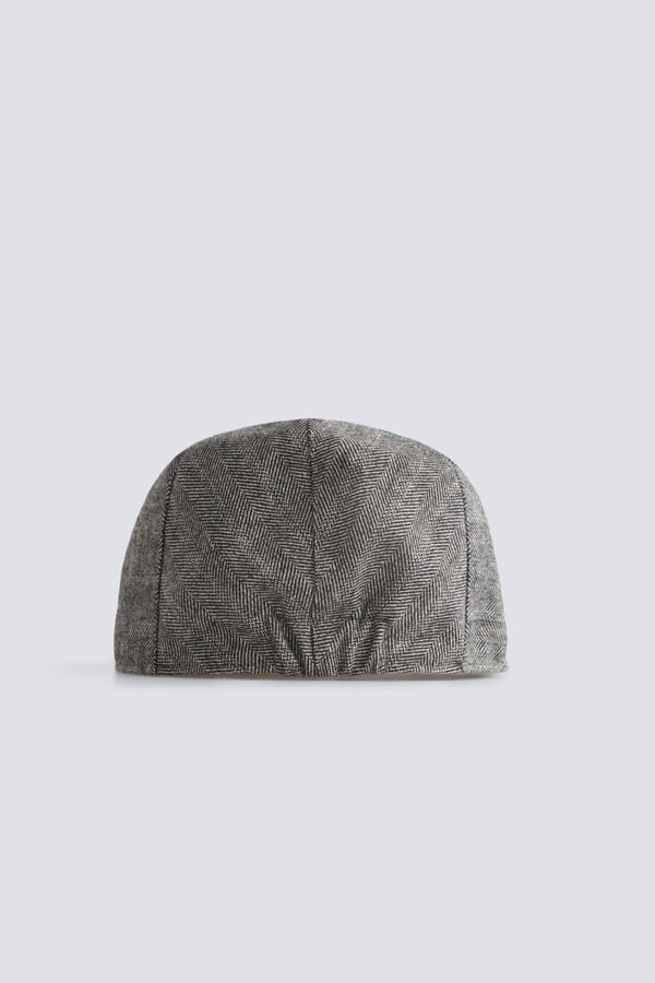 Springfield Textured flat cap grey