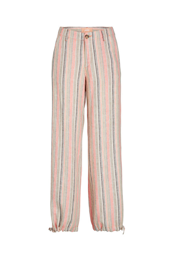 Springfield Striped linen trousers brick