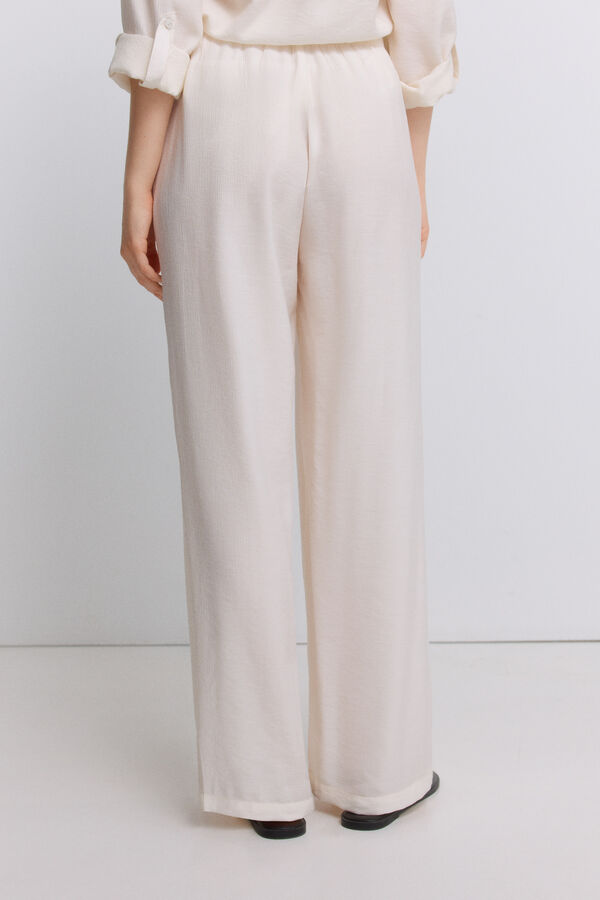 Springfield Wide fluid long trousers beige