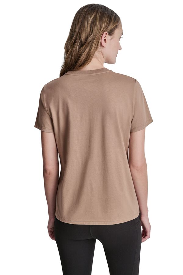 DKNY Camiseta manga corta con logo marr&oacute;n
