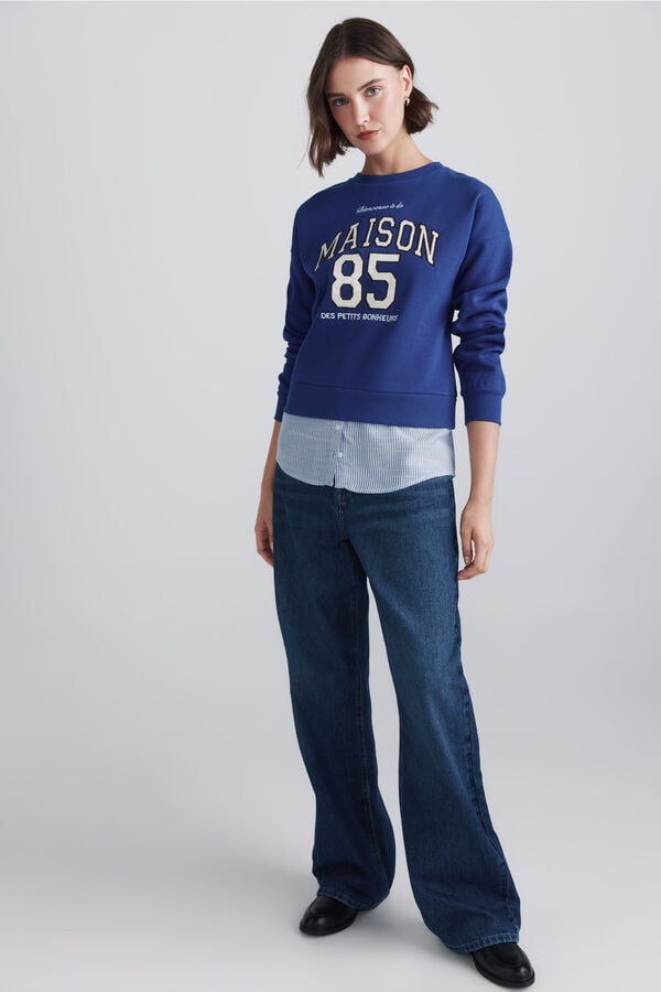 Springfield Two-tone sweatshirt blue